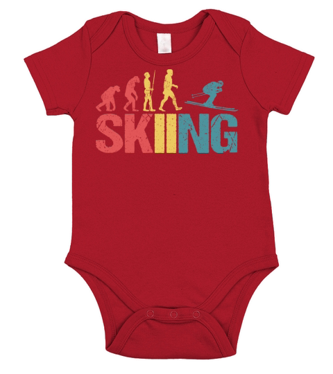 Evolution of Skiing Short Sleeve Baby One-Piece