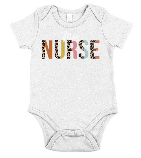 FNP Nurse Colorful Leopard Print Funny Short Sleeve Baby One-Piece