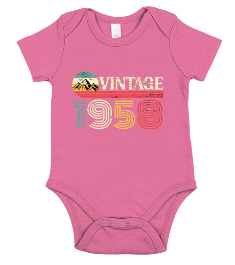 Funny Birthday Born in 1958 Limited Edition Short Sleeve Baby One-Piece