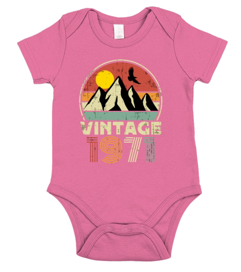 Funny Birthday Born in 1971 Limited Edition Short Sleeve Baby One-Piece