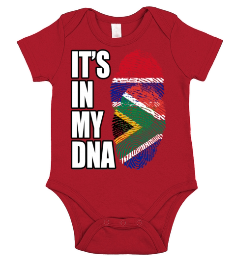 Gambian And South African Mix Heritage DNA Flag Short Sleeve Baby One-Piece