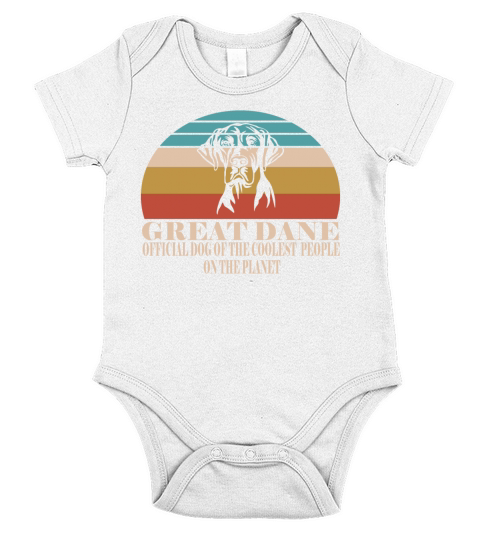 Great Dane Official Dog of the Coolest Pup Lovers Short Sleeve Baby One-Piece