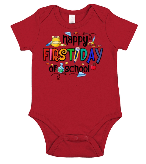 Happy First Day of School Welcome Back To School Short Sleeve Baby One-Piece