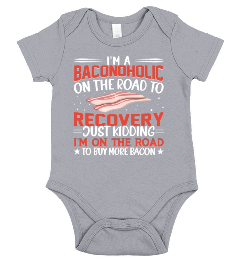 Im on the Road to Buy More Bacon Funny Pork Pig Short Sleeve Baby One-Piece
