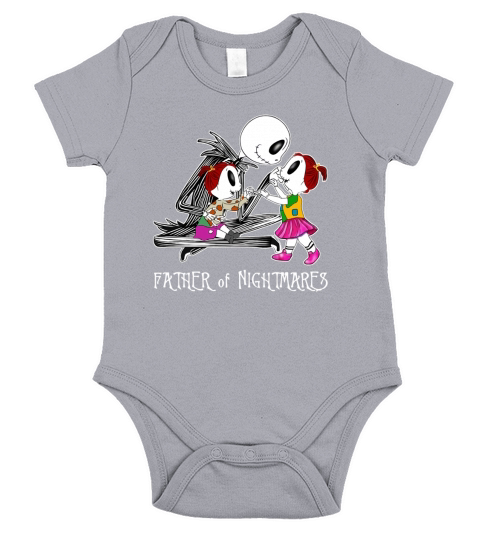 Jack Skellington Father of nightmare with two daughters Short Sleeve Baby One-Piece