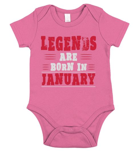 Legends Are Born In January T-Shirt Short Sleeve Baby One-Piece