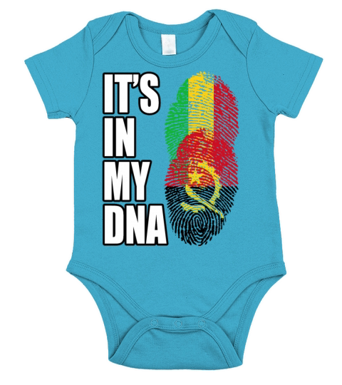 Malian And Angolan Mix Heritage DNA Flag Short Sleeve Baby One-Piece