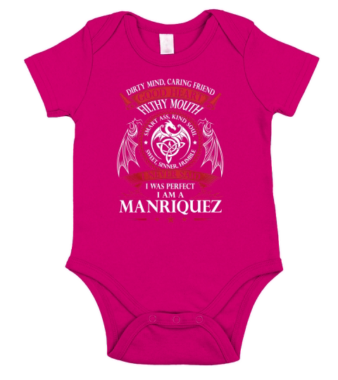 MANRIQUEZ Good Heart Name Shirts Short Sleeve Baby One-Piece