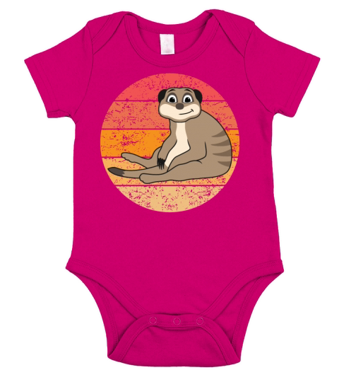 Meerkat Lovers Retro Gift Funny Animals Short Sleeve Baby One-Piece