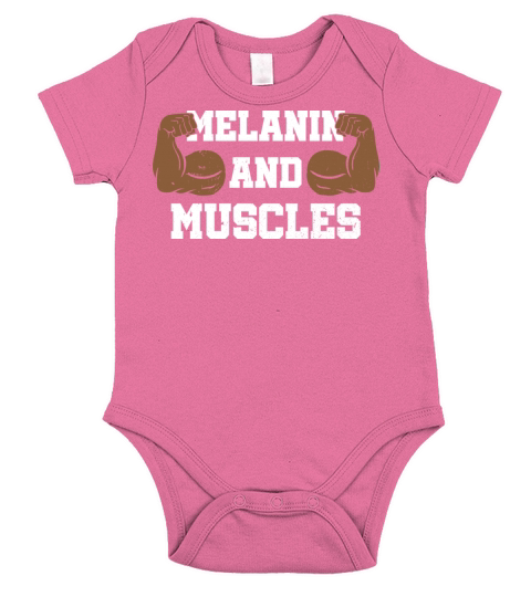 Melanin and Muscle Clothing Gift African American Short Sleeve Baby One-Piece