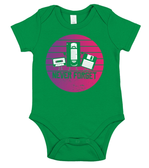Never forget 80s 90s Short Sleeve Baby One-Piece