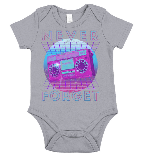 Never Forget Retro 80s 90s Nostalgia Short Sleeve Baby One-Piece