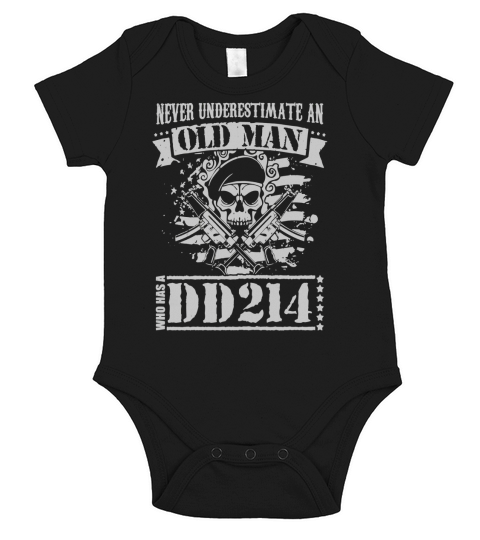Never Underestimate An Old Man With a DD214 Short Sleeve Baby One-Piece