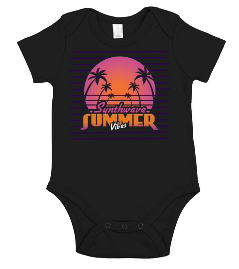 Palm Vaporwave Vibes Tropical Hello Summer 2022 Short Sleeve Baby One-Piece