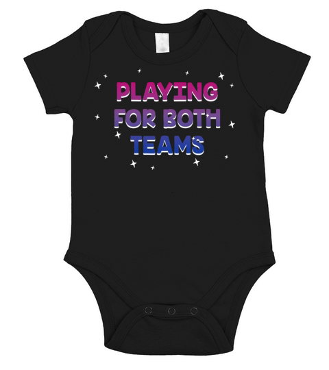 Playing for Both Teams Bisexual LGBTQ Bi Pride Short Sleeve Baby One-Piece