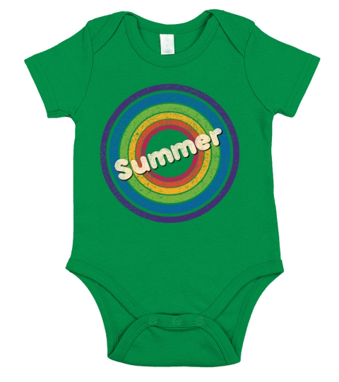 Summer Vintage Rainbow Short Sleeve Baby One-Piece