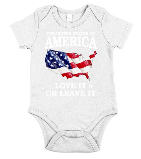 The United States Of America Love It Or Leave It Short Sleeve Baby One-Piece