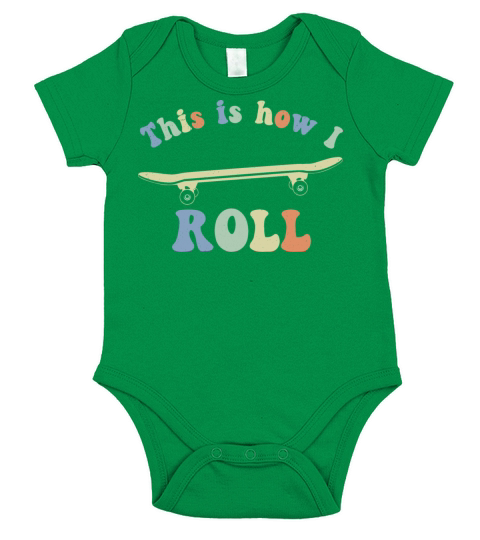 This is how i roll 70s Retro Vintage Skateboarding Short Sleeve Baby One-Piece