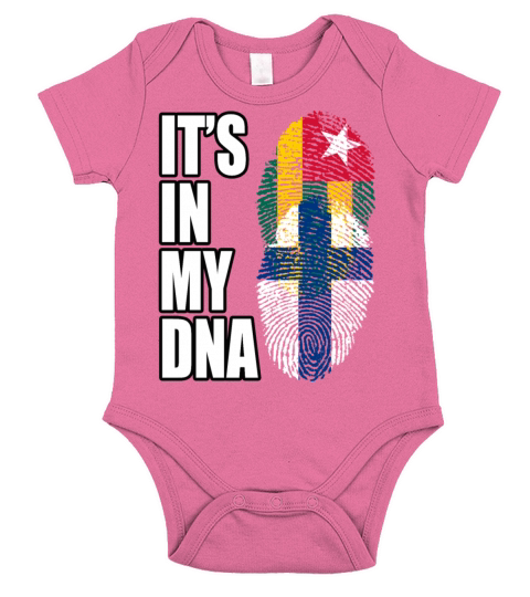 Togolese And Finland Mix Heritage DNA Flag Short Sleeve Baby One-Piece