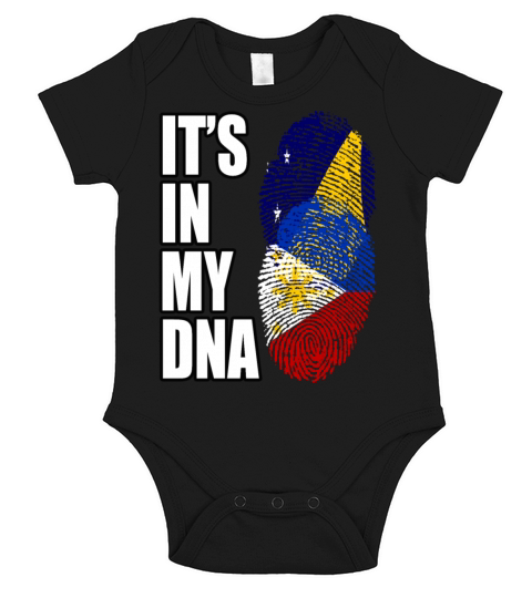Tokelauan And Filipino Mix Heritage DNA Flag Short Sleeve Baby One-Piece