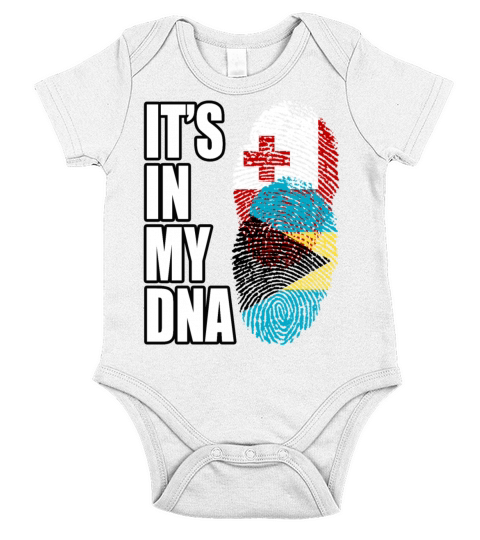 Tongan And Bahamian Mix Heritage DNA Flag Short Sleeve Baby One-Piece