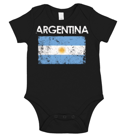 Vintage Argentina Argentinian Flag Pride Short Sleeve Baby One-Piece