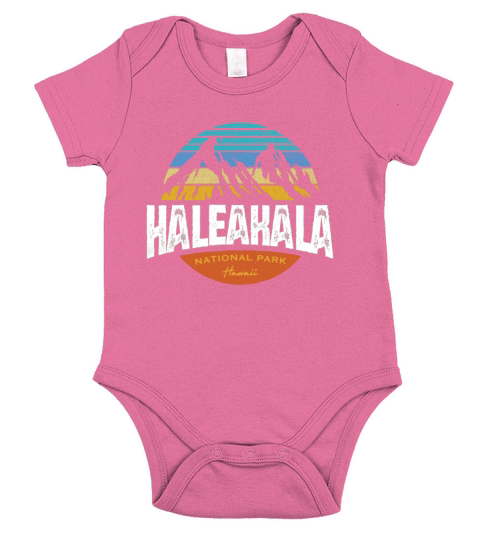 Vintage Haleakala National Park Hawaii Pullover Hoodie Short Sleeve Baby One-Piece