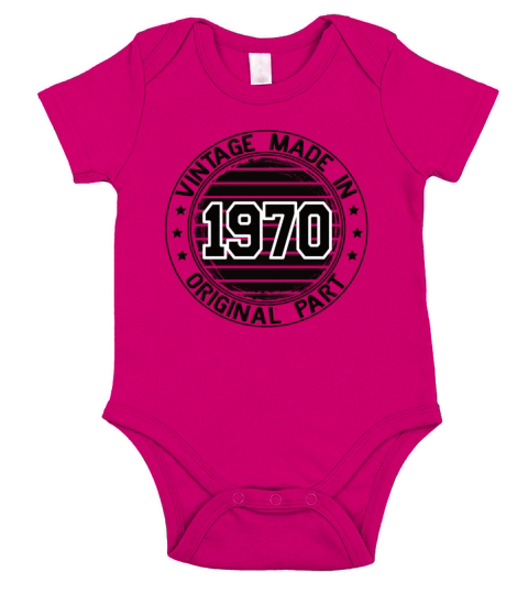 Vintage Made In 1970 Original Part Birthday 1970 Short Sleeve Baby One-Piece