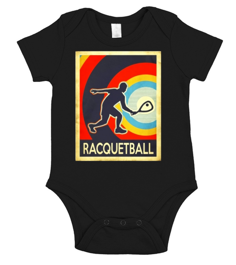 Vintage racquetball Tshirt Short Sleeve Baby One-Piece