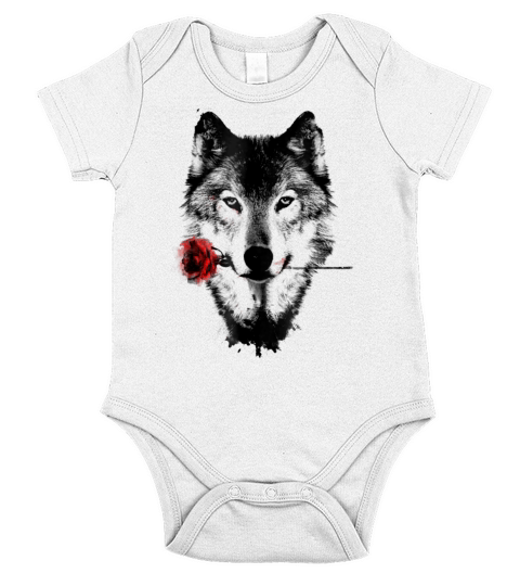 Wolf Rose Short Sleeve Baby One-Piece