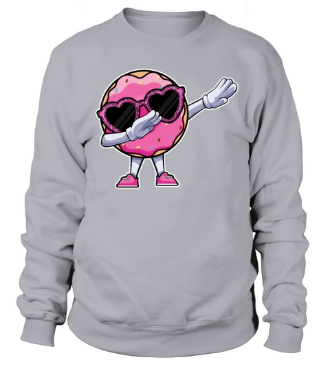 Dabbing Donut Wearing Glass - Funny Dab Doughnut Sweatshirt Unisex