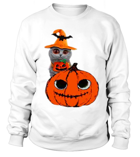 Halloween Cat Pumpkin Sweatshirt Unisex