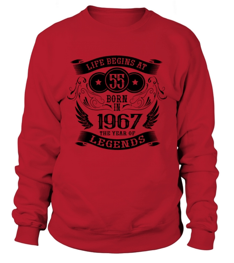 Life begins at 55 Vintage 1967 Birthday Vintage Sweatshirt Unisex