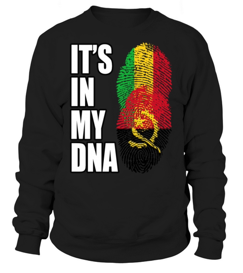 Malian And Angolan Mix Heritage DNA Flag Sweatshirt Unisex