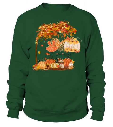 Peace Love Happy Fall Pumpkin Sunflower Vintage Sweatshirt Unisex