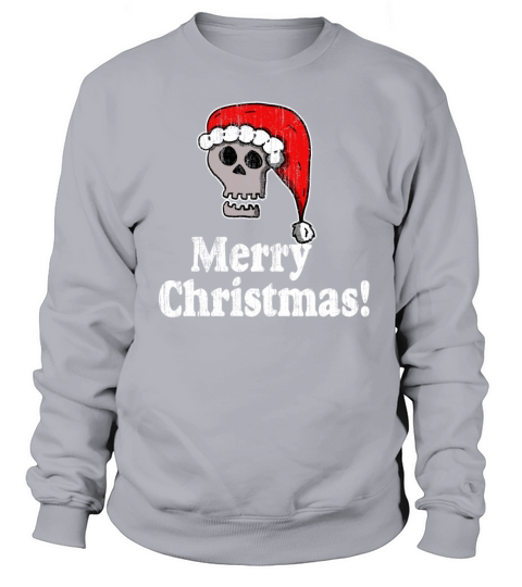 Vintage Merry Christmas Santa skull 2 Sweatshirt Unisex