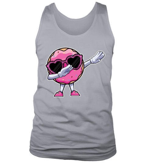 Dabbing Donut Wearing Glass - Funny Dab Doughnut Tank Top Unisex