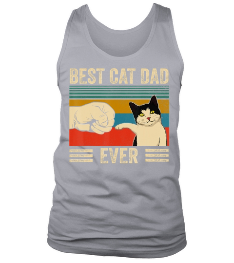 Mens Vintage Best Cat Dad Ever Bump Fit T-Shirt Tank Top Unisex