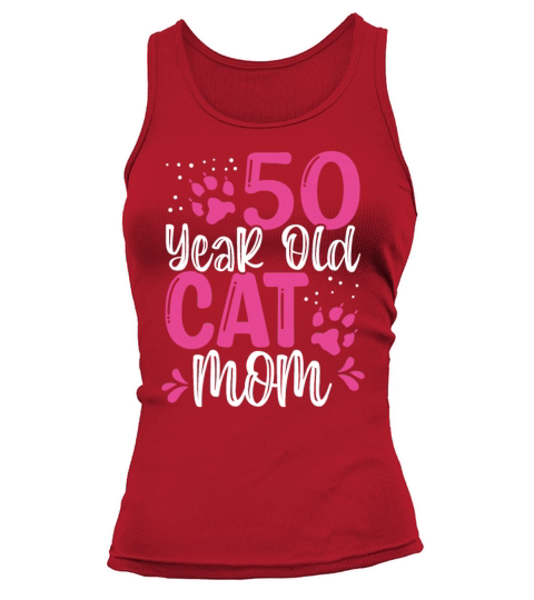 50 Year Old Cat Mom Paw Cat Mother 50th Birthday Tank top Woman