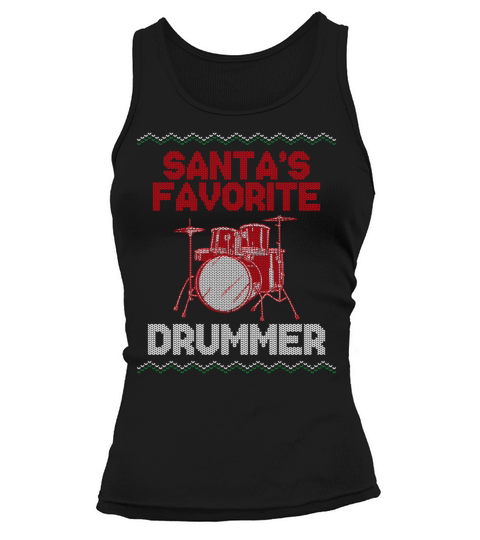 Drummer Drum Set Santa Christmas Tank top Woman