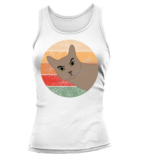 Evil Looking Cat Funny Cat Lovers Retro Gift Idea Tank top Woman