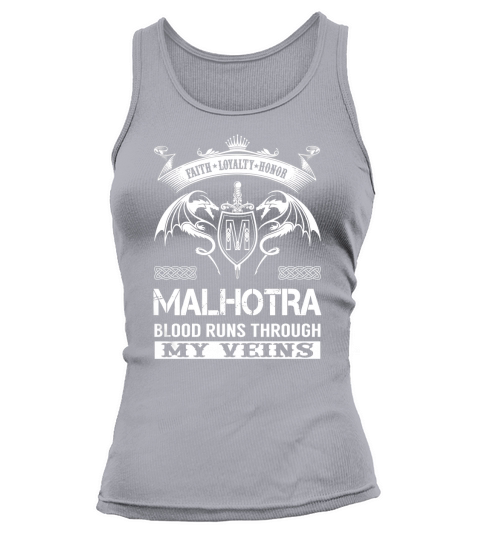 MALHOTRA Blood Runs Through My Veins Name Shirts Tank top Woman