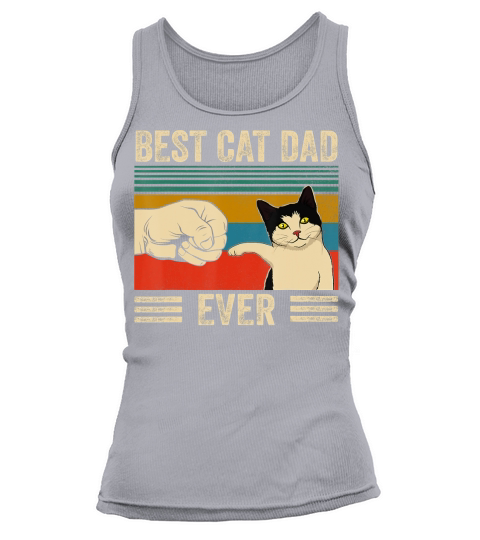 Mens Vintage Best Cat Dad Ever Bump Fit T-Shirt Tank top Woman
