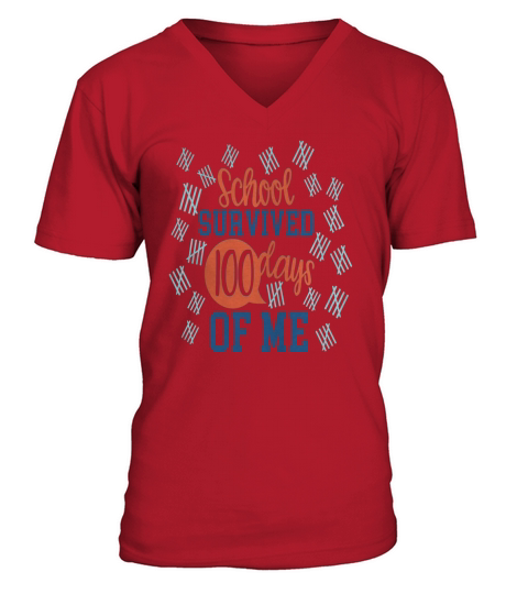 100 Days Of School V-Neck T-shirt