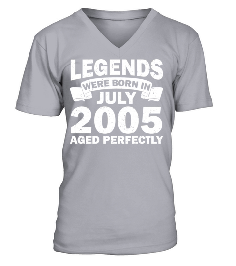 17th birthday July vintage 2005 gift idea V-Neck T-shirt