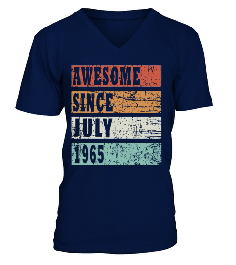 1965 july vintage birthday V-Neck T-shirt