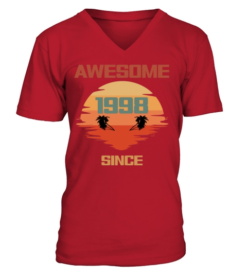 24th Birthday Awesome Since 1998 V-Neck T-shirt