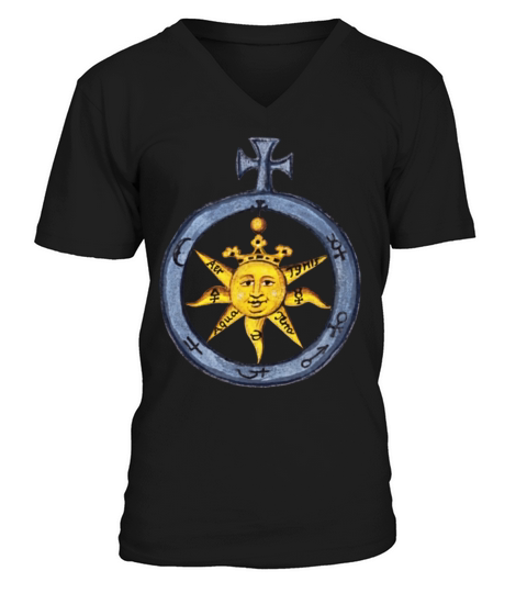 Alchemical Sun Wheel V-Neck T-shirt
