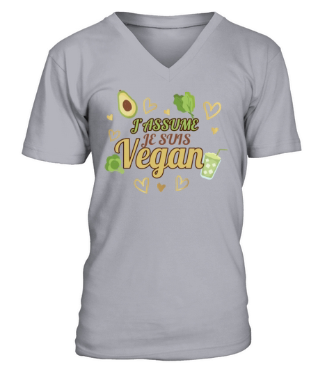 Avocado Vegetable Vegetarian I Assume Im Vegan V-Neck T-shirt