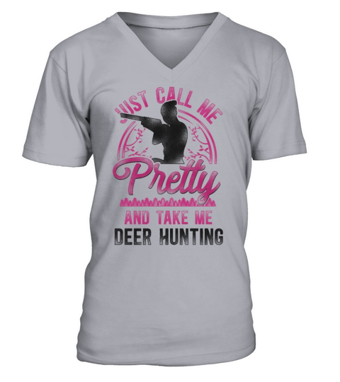 Buck Deer Hunting Hunter Girl V-Neck T-shirt